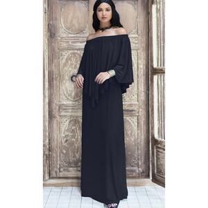 KOH KOH Long Strapless Off the Shoulder Cocktail Dress Blue NWT Size L